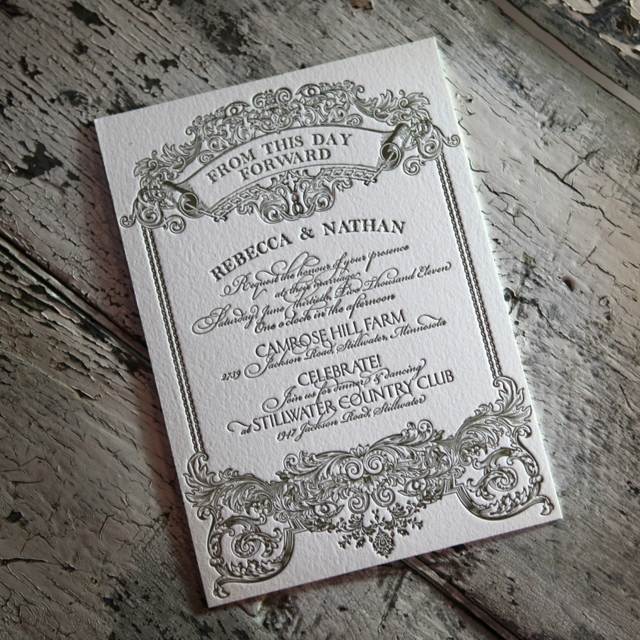 Hochzeitskarte Hochdruck Vintage Bastel Ideen