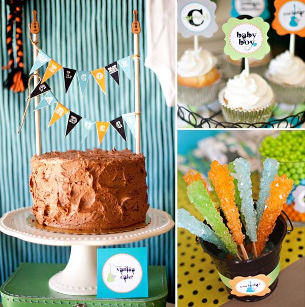 ideen-babyparty-junge-schokoladentorte-cupcakes