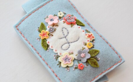 iphone hülle filz kleben romantisch vintage blumen muster