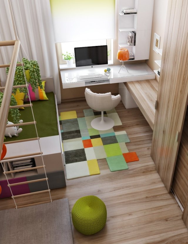 jugendzimmer-einrichtungsideen-modern-einzelbett-kleiner-raum