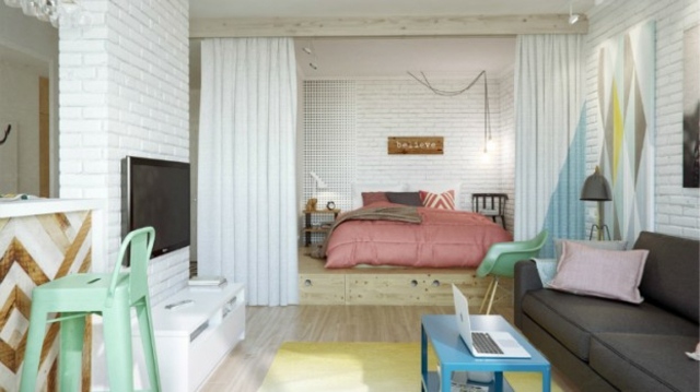  Schlafzimmer Vorhänge abtrennen Ideen Pastellfarben