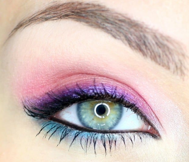 rosa Eyeliner Augen optisch vergrößern Ideen