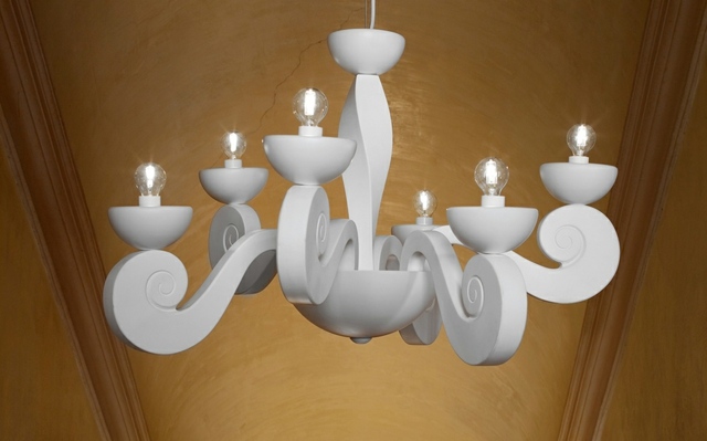  moderne Beleuchtung Kronleuchter minimalistisch Design LED Glühbirne weiße Farbe