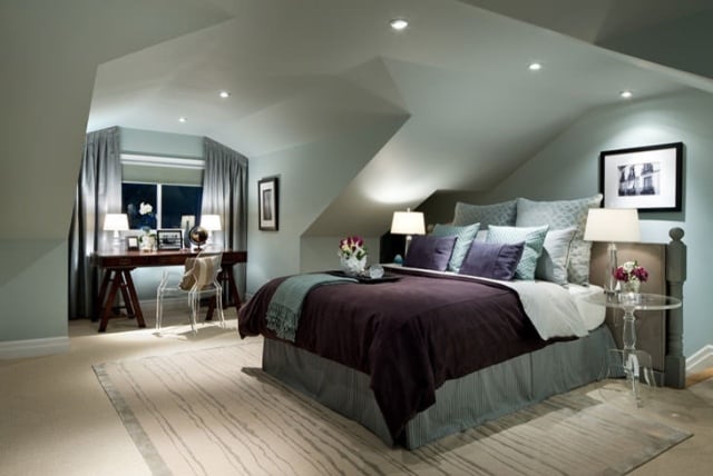schlafzimmer-ideen-wandgestaltung-farbe-grau-nuancen-beleuchtung-bodenbelag-teppich