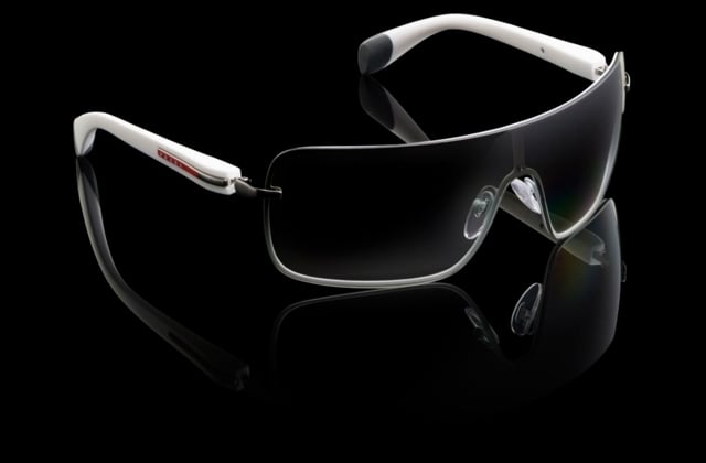 Fassung Sonnenbrille weiße Kunststoff Brillenbügeln wrap around rutschfest Steg