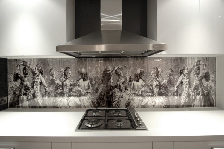 Küchenrückwand 80x55CM Spritzschutz Schwarz Fliesenspiegel Wandschutz 