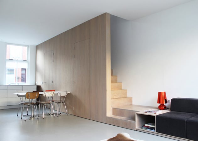 treppen-design-holz-sofa-uebergehen moderne Wohnungsgestaltung 