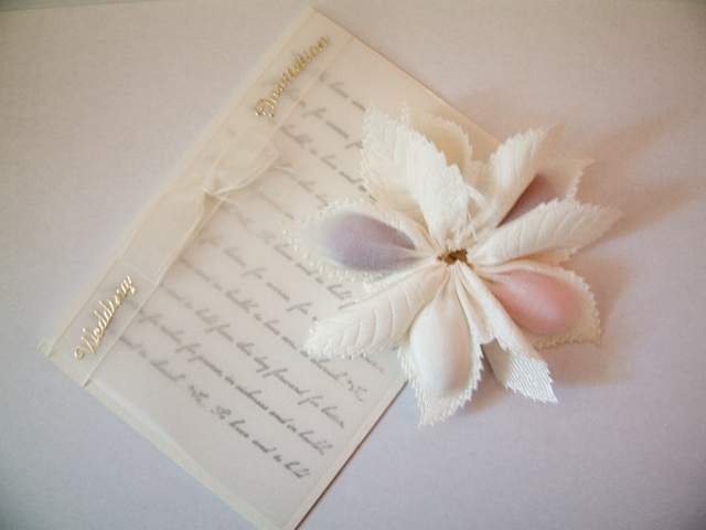  Hochzeitskarte Blume Stoff selber machen drücken