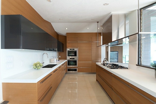 Küchenzeilen schmaler Raum praktisch planen Ideen