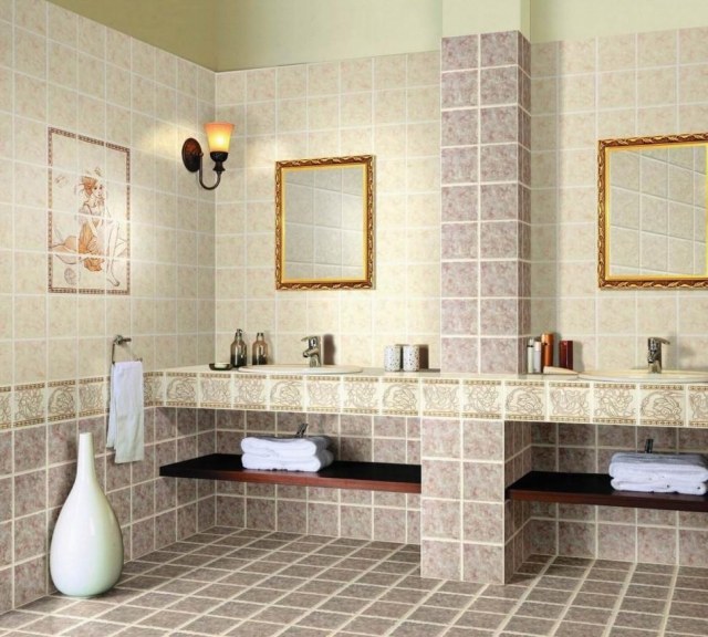 Badezimmer-Keramik-Fliesen-matte-oberfläche-mediterran-warm-ideen-einrichtung-Bad