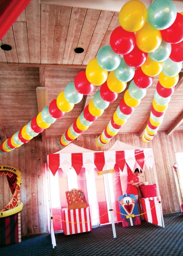 Ballonkette-Geburtstagsfeier-Dekorieren-Ideen-Zirkusflair-Kinderspass