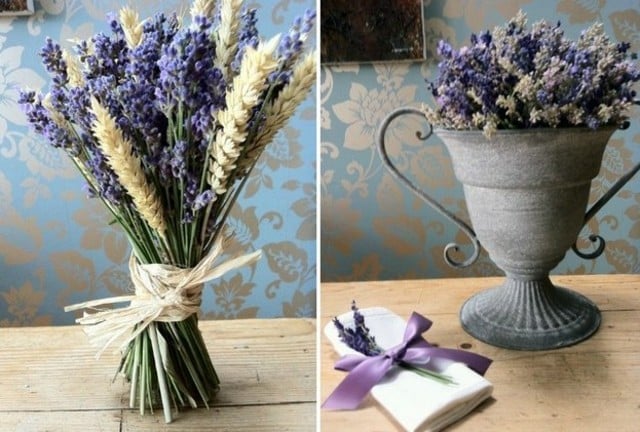 Lavendel arrangieren schöne Blumengestecke Weizen