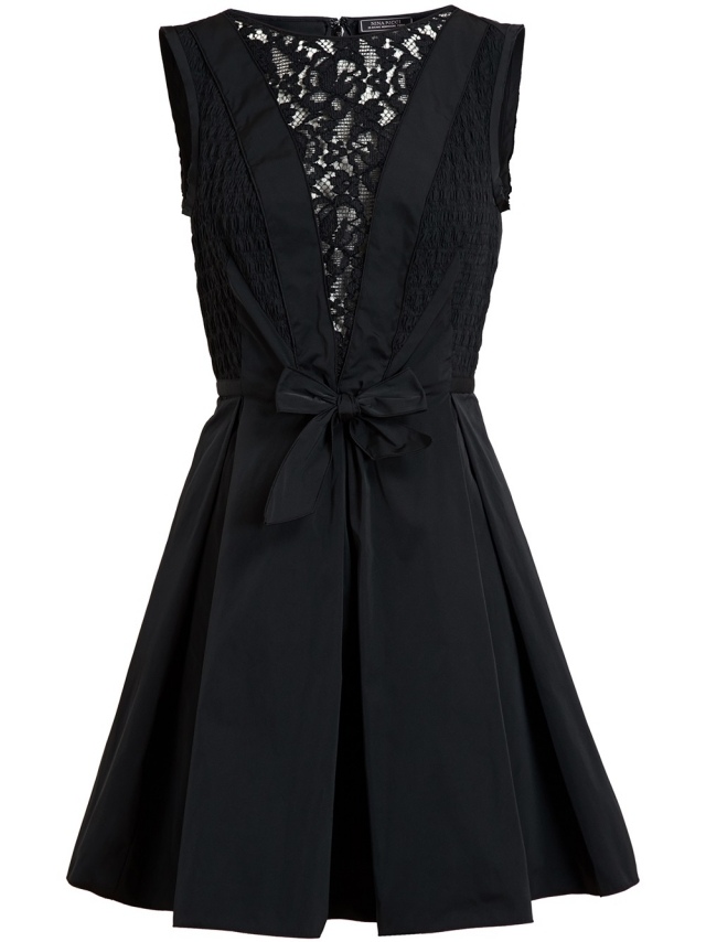 Damen-Kleider-2014-Trend-Nina-Ricci-Blusenkleid-klassisch-schwarz-Spitzenbesatz