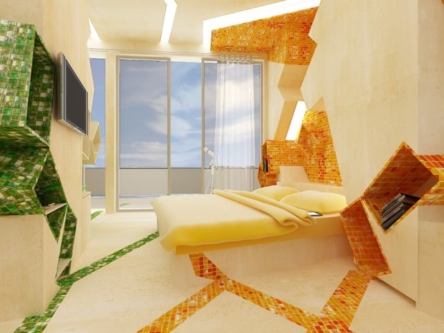 Design-Schlafzimmer-kreative-Gestaltung-fantasievoll-eingebaute-Wandregale