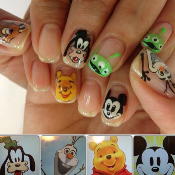 Mickey-Mouse-Goofy-Darsteller-Nageldesign