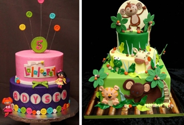 Dschungel-Figuren-mit-Puppe-Geburtstagstorten-für-Kinder