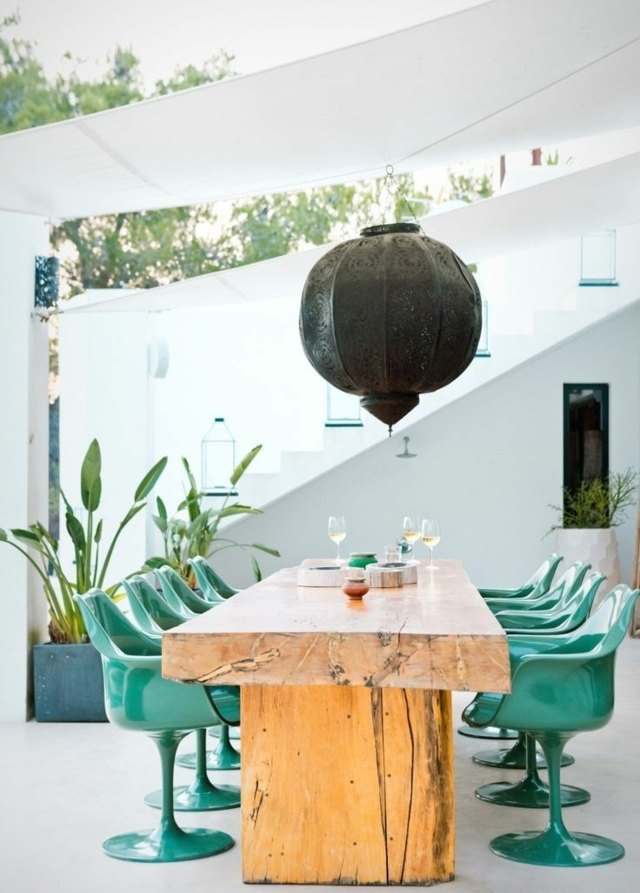  Freien grüne Kunststoff Stühle Eichenholz Gartentisch