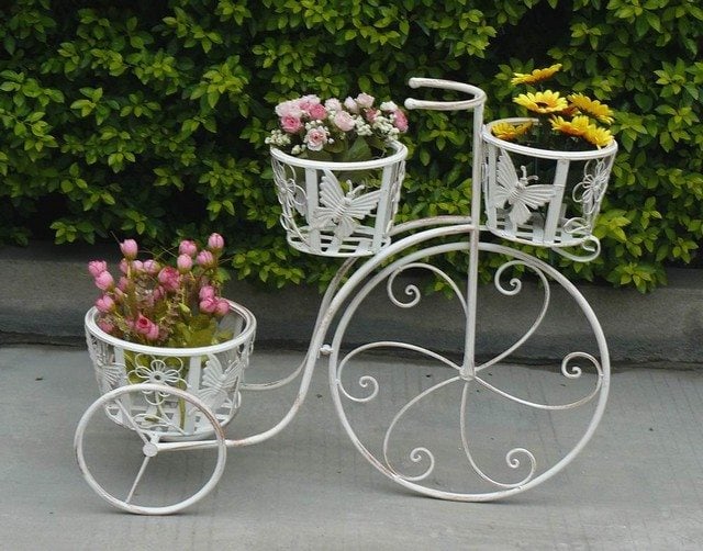 Gartendeko Dreirad Pflanzkübel Halter Garten Gestaltung Ideen