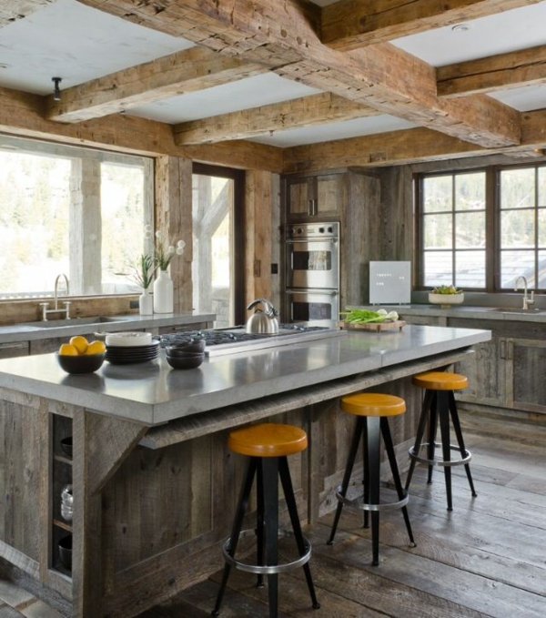 Stil-Landhaus-Arbeitsfläche-Kücheninsel-Granit