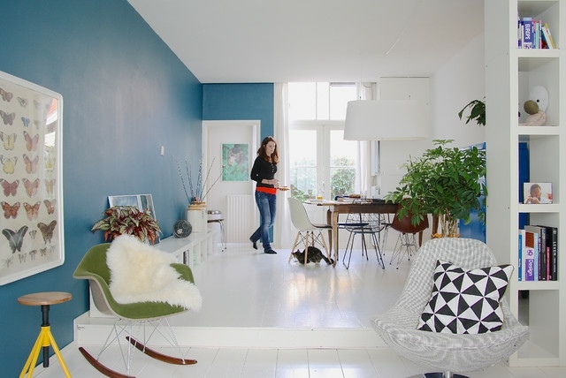 Himmelblau Nuancen Wohnzimmer Wandfarbe Ideen Einrichtung