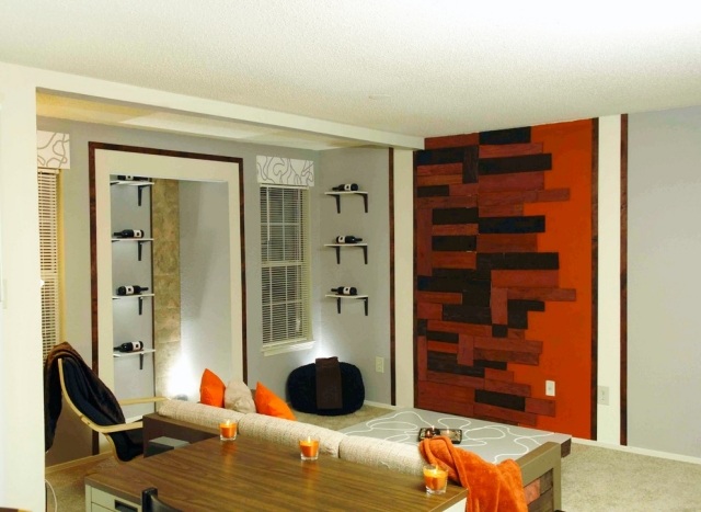 Junggesellenwohnung-Wände-in-kräftigen-Farben-wohnzimmer-ideen