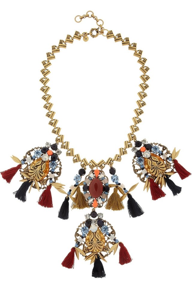 Metall-dreieck-Elementen-in-Goldfarbe-Ornament-Halskette