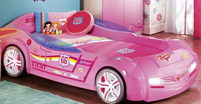 Auto Wagen rosa Farbe Bettwäsche Kinderzimmer