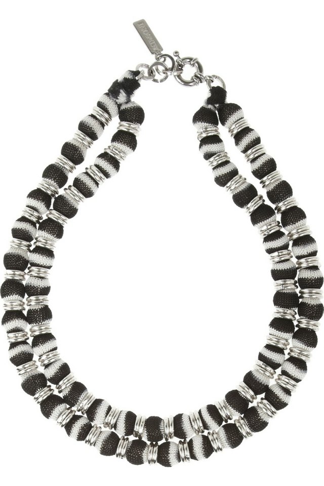 schwarze-Kunststoffperlen-Kugelform-kurze-Halskette