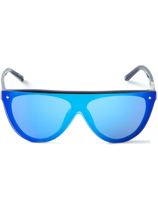 Designer-Sonnenbrille-Graphische-Form-gerade-in-Aquablue