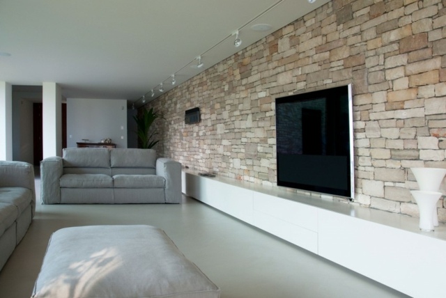 minimalistische weiße Möbel graues Sofa Set