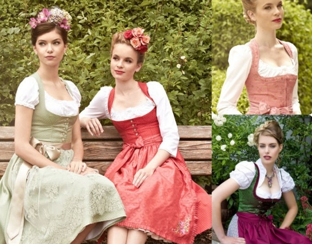 Oktoberfest-Frisuren-hochgesteckte-Haaren-mit-Blumenschmuck