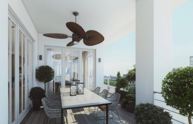 Penthouse-Wohnung-Berlin-Projekt-3d-Balkon-Esstisch-geflochtene-Stühle