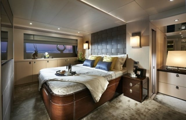 Leder Bett Kopfteil Yacht Stil exklusiv luxuriös