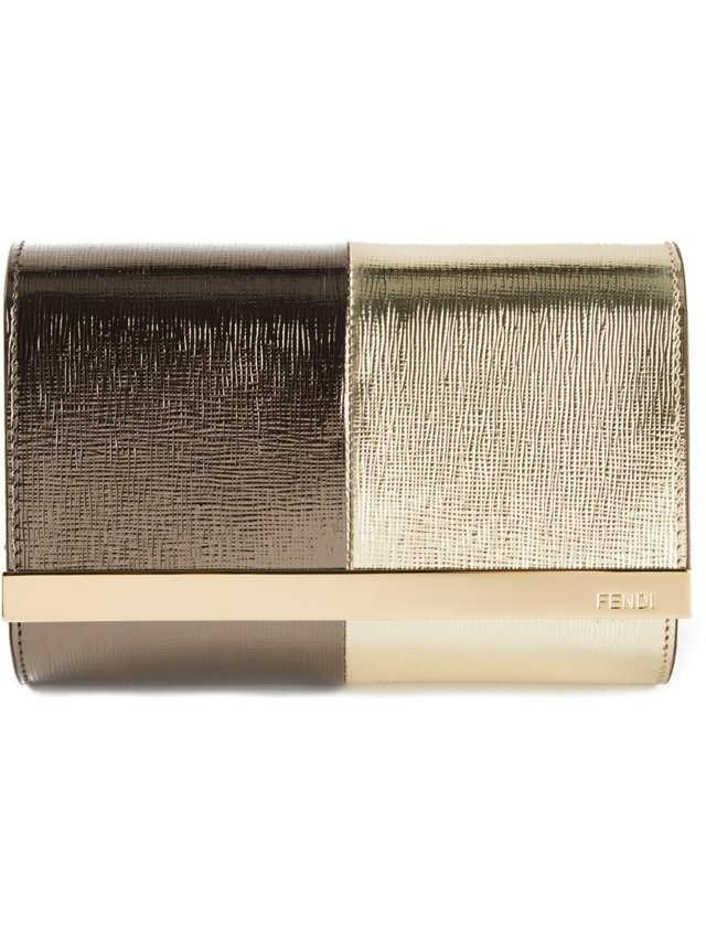 zwei-Töne-Silberleder-Unterarmtasche-Designer-Marke