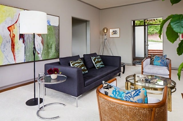 Stativleuchte modern minimalistisch Wohnzimmer einrichten Beleuchtung auswählen