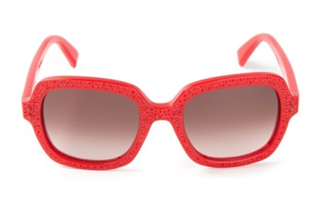 Designer- Sonnenbrille-Markenbrille-rote-Fassung