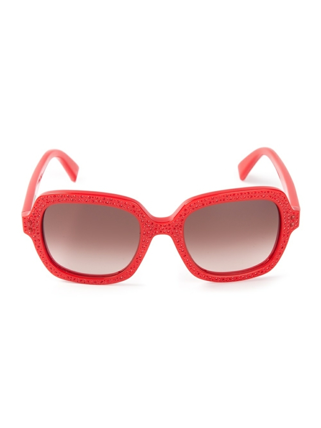 Designer- Sonnenbrille-Markenbrille-rote-Fassung