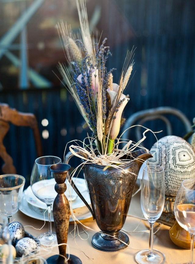 Lavendel Deko -Vase Metall Kalien Blumengestecke