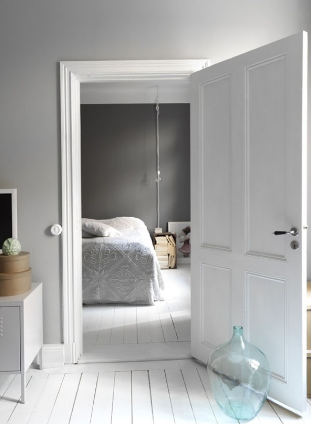 Wohnideen-Wände-streichen-grau-weiß-schlafzimmer-farbwirkung-beruhigend