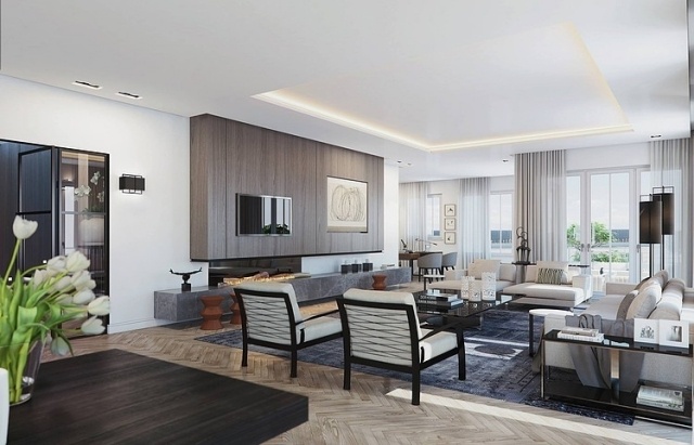 Wohnzimmer-Ideen-Einrichtung-individuell-grau-weiß-decke-integriertes-licht