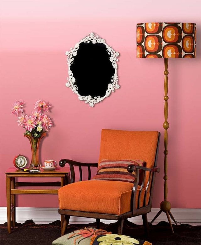 Wand streichen Gestaltung Ideen Ombre rosa