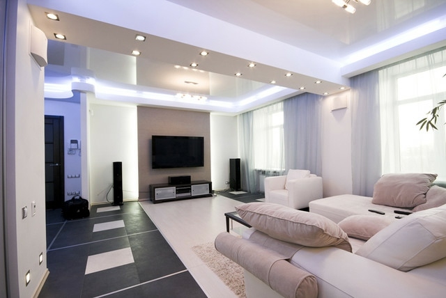 LED-indirekte-Beleuchtung montieren Sofa Set