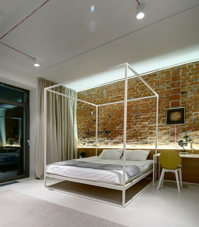 Doppelbett moderne Einrichtung industrieller Stil
