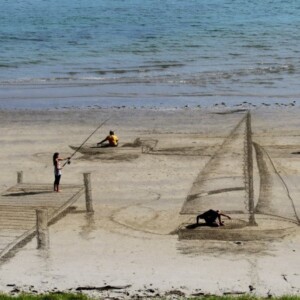 3D Kunst am Strand