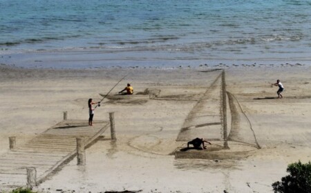 3D Kunst am Strand