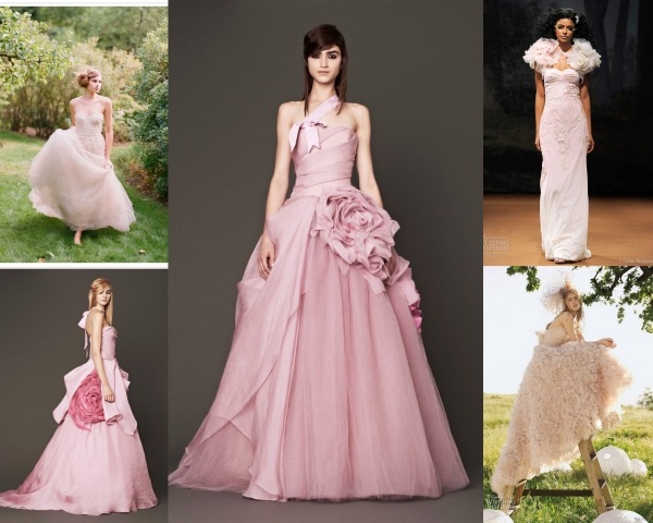 klassische Brautkleider -braut-mode-pink-leicht-farben-2014