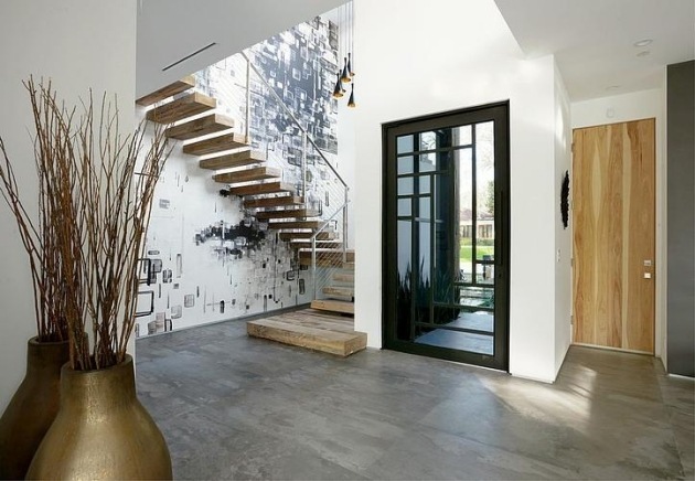 dekorative-wand-gestaltung-kragarmtreppen-holz-interieur-farben-weiß-grau