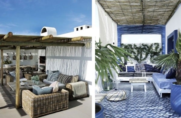 geflochtene-terrassenmöbel-exotische-bambusdächer-gemütliche-lounge
