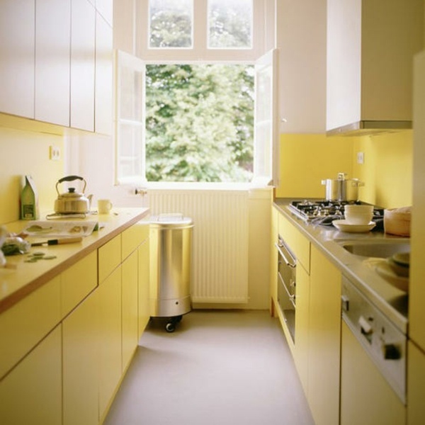gelbe-Küche-Raum-Typ-Flurküche