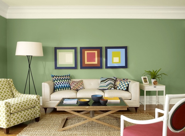 Wandfarbe Ideen neutrale Möbel helle Decke